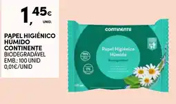 Continente Papel higiénico húmido continente promoção