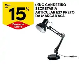 Continente candeeiro secretária articulável e27 preto da marca kasa promoção