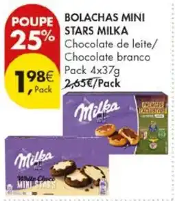 Pingo Doce bolachas mini stars milka chocolate de leite/chocolate branco promoção