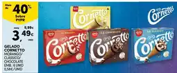 Continente gelado cornetto morango/clássico/chocolate promoção