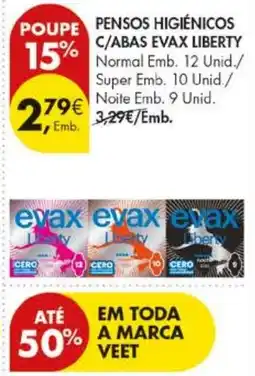 Pingo Doce Pensos higiénicos c/abas evax liberty promoção