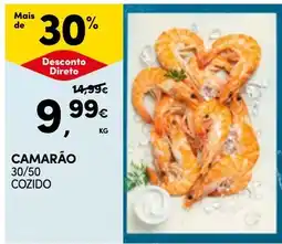 Continente Camarão 30/50 cozido promoção