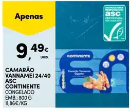 Continente Camarão vannamei 24/40 asc continente promoção