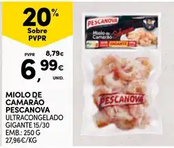Continente miolo de camarão pescanova promoção