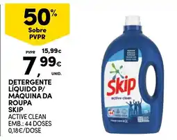 Continente Detergente liquido p/ maquina da roupa skip active clean promoção