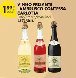 Pingo Doce vinho frisante lambrusco contessa carlotta promoção