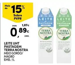 Continente Leite uht pastagem terra nostra promoção