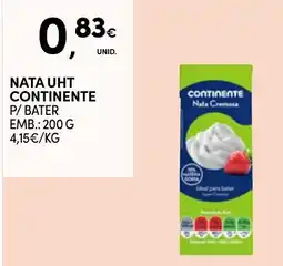 Continente Nata UHT Continental promoção