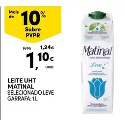 Continente leite uht matinal selecionado leve promoção