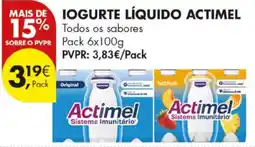 Pingo Doce Iogurte líquido actimel promoção