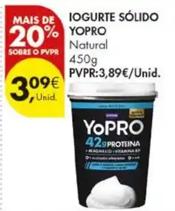 Pingo Doce Iogurte sólido yopro natural promoção
