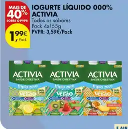 Pingo Doce Iogurte líquido activia promoção