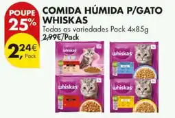 Pingo Doce comida húmida p/gato whiskas promoção