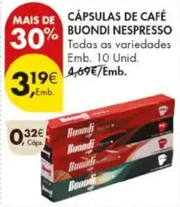 Pingo Doce Cápsulas de café buondi nespresso promoção