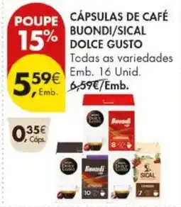 Pingo Doce Cápsulas de café Buondi/Sical Dolce Gusto promoção