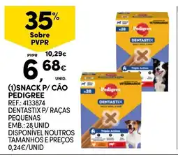 Continente snack p/ cão pedigree dentastix p/ raças pequenas promoção