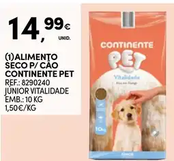 Continente Alimento seco p/ cão continente pet promoção