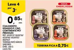 Continente Alimento húmido p/ cão continentepet premium promoção