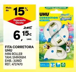 Continente Fita corretora uhu mini roller promoção