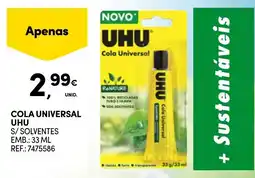 Continente Cola universal uhu s/ solventes promoção