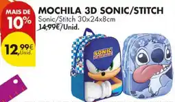 Pingo Doce mochila 3d sonic/stitch promoção