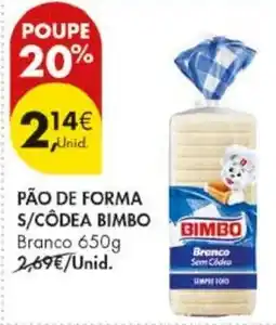 Pingo Doce Pão de forma s/côdea bimbo promoção