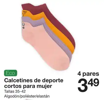 Zeeman Eco Calcetines de Deporte Cortos para Mujer 35-42 4 pares promoção