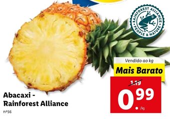 Lidl Abacaxi Rainforest Alliance promoção