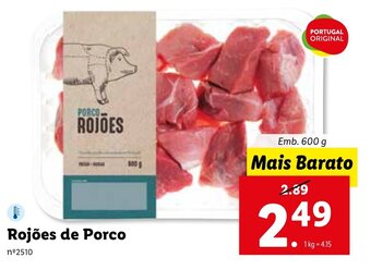 Lidl Rojões de Porco 600g promoção