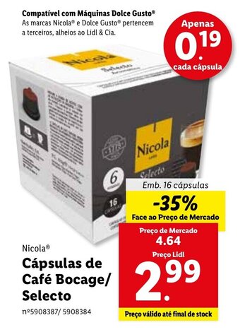 Nicola Cápsulas de Café Bocage/Selecto 16 cápsulas