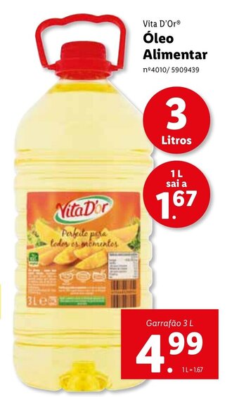 Lidl Vita D'Or Óleo Alimentar 3L promoção