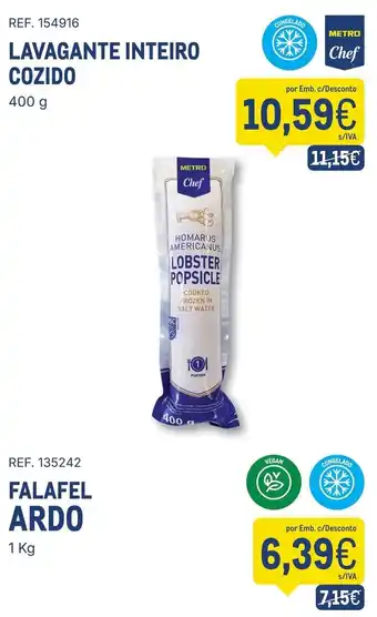 Lavagante inteiro cozido metro chef