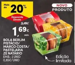 Continente Bom dia Bola berlim pistácio/ marco costa/ pastelaria zé natário promoção