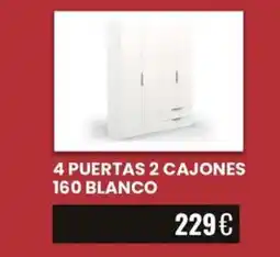 Atrapamuebles 4 puertas 2 cajones 160 blanco promoção