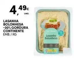 Continente Bom dia Lasanha Bolonhesa promoção