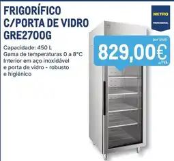 Makro Frigorífico c/porta de vidro gre2700g promoção