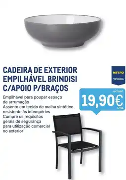 Makro cadeira de exterior empilhável brindisi c/apoio p/braços promoção