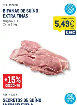 Makro bifanas de suíno extra finas promoção