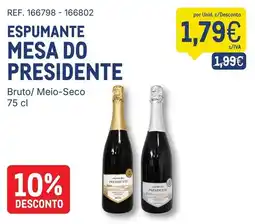 Makro Espumante mesa do presidente promoção