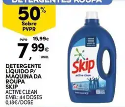 Continente Bom dia Detergente liquido p/ maquina da roupa skip active clean promoção