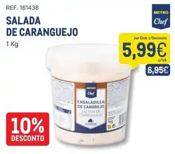 Makro salada de caranguejo metro chef promoção