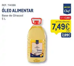 Makro Óleo alimentar metro chef promoção