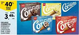 Continente Bom dia Gelado cornetto morango/ clássico/ chocolate promoção