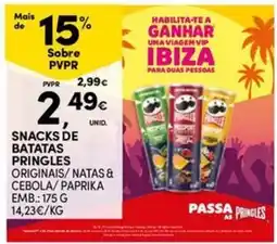 Continente Bom dia Snacks de batatas pringles originais/natas & cebola/paprika promoção