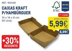 Makro Caixas kraft p/hambúrguer promoção