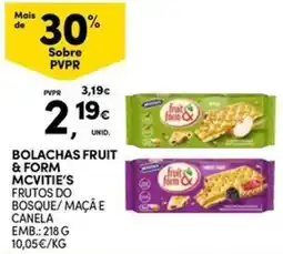 Continente Bom dia Bolachas fruit & form mcvitie's promoção