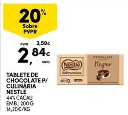 Continente Bom dia Tablete de chocolate p/ culinária nestlé promoção