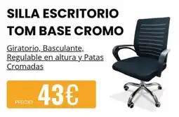 Atrapamuebles silla escritorio tom base cromo promoção