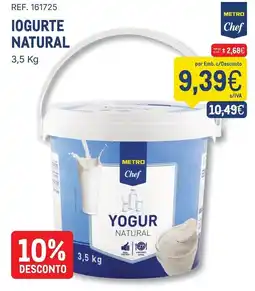 Makro Yogur natural metro chef promoção