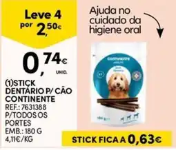 Continente Bom dia Stick dentário p/ cão continente promoção